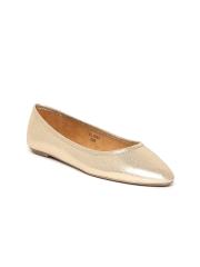 Carlton London Women Gold-Toned Solid Ballerinas