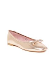 Carlton London Women Gold-Toned Solid Ballerinas