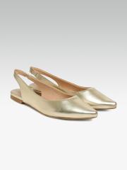 Carlton London Women Gold-Toned Solid Ballerinas