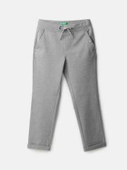 United Colors of Benetton Boys Grey Regular Fit Trouser