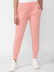 FOREVER 21 Women Pink Cotton Joggers Trousers