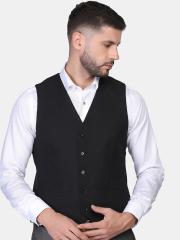 Blackberrys Men Black Solid Woven Waistcoat