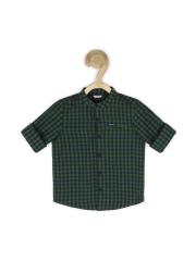 Allen Solly Junior Boys Green Checked Casual Shirt