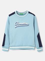 United Colors of Benetton Boys Blue Printed Sweatshirt