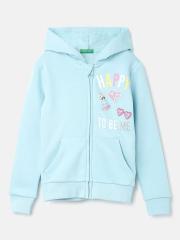 United Colors of Benetton Girls Blue Printed Sweatshirt