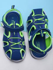 Fame Forever by Lifestyle Boys Navy Blue & Fluorescent Green Fisherman Sandals