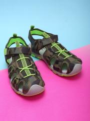 Fame Forever by Lifestyle Boys Green & Grey Fisherman Sandals