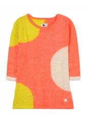 Cherry Crumble Girls Orange  & Yellow Printed Sweater Dress