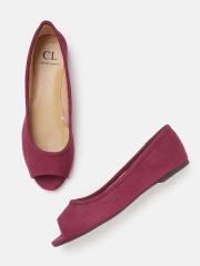 Carlton London Women Maroon Solid Ballerinas