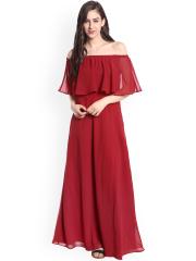 20Dresses Women Maroon Solid Maxi Dress