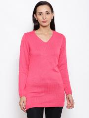 Madame Women Pink Solid Pullover Sweater