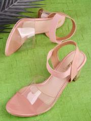 DressBerry Women Nude-Coloured Block Sandals