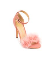 Truffle Collection Women Pink Solid Stilettos with Pom-Poms