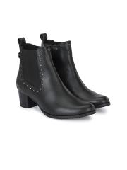 Delize Women Black Solid Chelsea Boots