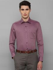 Louis Philippe Men Purple Checked Formal Shirt