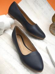 DressBerry Women Navy Blue Solid Ballerinas Flats