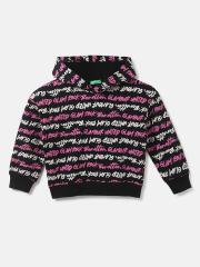 United Colors of Benetton Girls Black Printed Sweatshirt