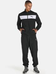 Puma Men Black & White Printed Tracksuits