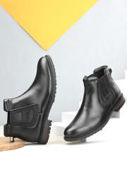 San Frissco Men Black Solid  Chelsea Boots