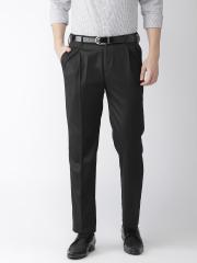 Arrow Men Black Smart Regular Fit Solid Formal Trousers