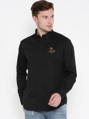 Ed Hardy Men Black Solid Casual Shirt