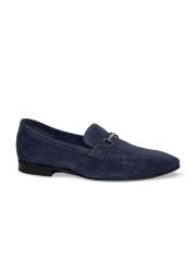 Ruosh Men Navy Blue Leather Loafers