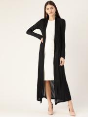 Trend Arrest Women Black Solid Longline Shrug