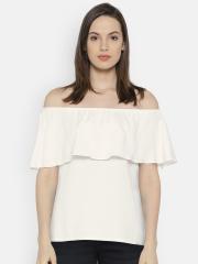 AND Women Off-White Solid Top