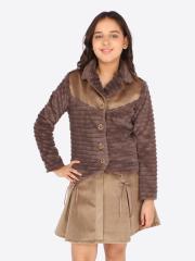 CUTECUMBER Girls Brown Top with Skirt