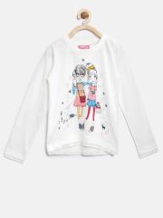 Nauti Nati Girls White Printed Top