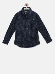 Flying Machine Boys Navy Printed Casual Shirt