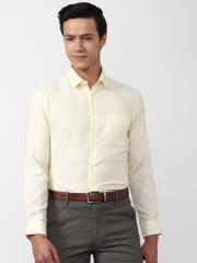 Peter England Men Yellow Formal Shirt