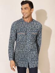 Fabindia FabBasic Men Blue Printed Kurta