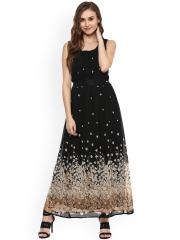 Harpa Women Black Printed Maxi Dress