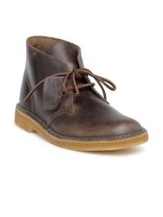 Clarks Men Brown Leather Flat Boots