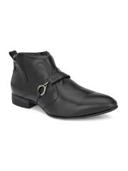 Hitz Men Black Leather Regular Boots