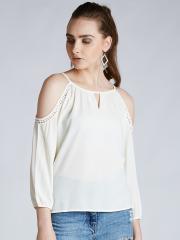 Harpa Women White Solid Top