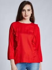 Harpa Women Red Solid Top