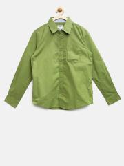 Pepe Jeans Boys Green Solid Casual Shirt