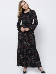 Tokyo Talkies Women Black Printed Maxi Dress