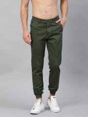 HRX by Hrithik Roshan Men Olive Green Solid Joggers