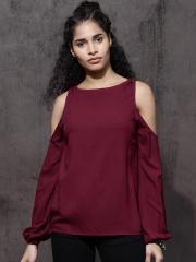 Roadster Women Maroon Solid Top