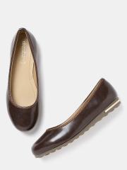 DressBerry Women Brown Solid Ballerinas