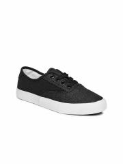 People Women Black Shimmery Sneakers