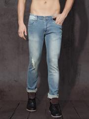 Roadster Men Blue Skinny Fit Mid-Rise Mildly Distressed Stretchable Jeans