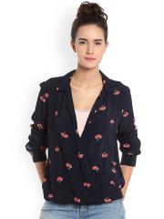 Vero Moda Women Navy Blue Printed Top