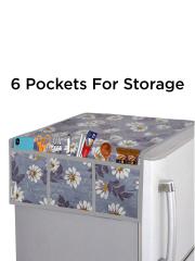 E-Retailer Grey 6 Pieces Printed Fridge Appliances Cover