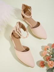 DressBerry Women Pink Solid Flats