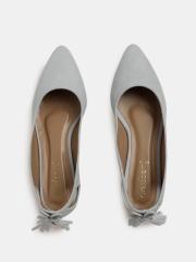 DressBerry Women Grey Solid Synthetic Ballerinas