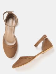 DressBerry Women Brown Solid Ballerinas